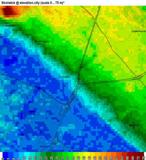 Shotwick elevation map