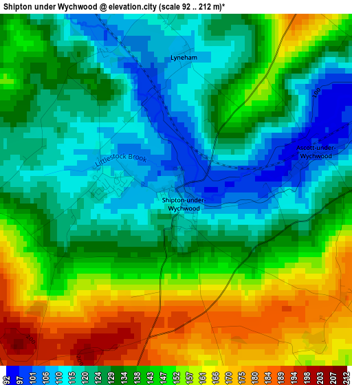 Shipton under Wychwood elevation map