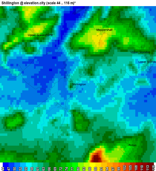 Shillington elevation map