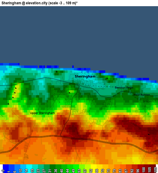 Sheringham elevation map