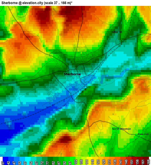 Sherborne elevation map