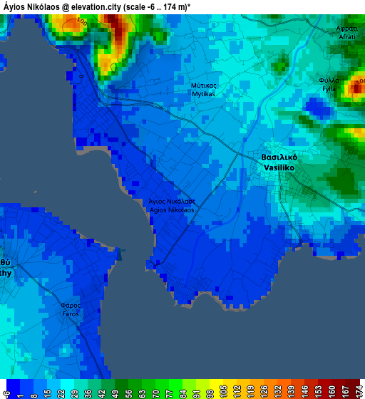 Áyios Nikólaos elevation map