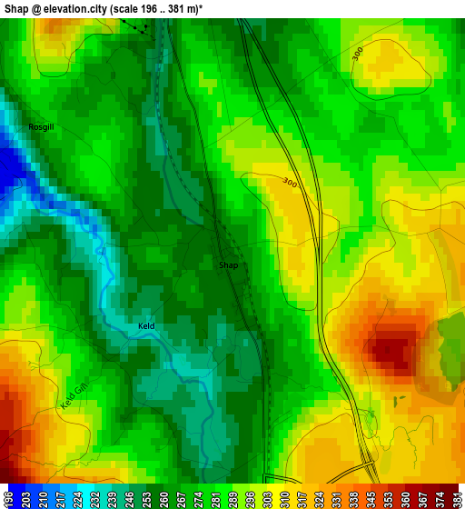 Shap elevation map