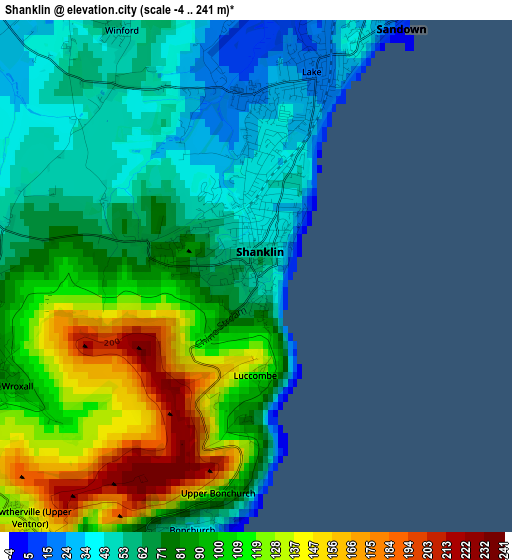 Shanklin elevation map