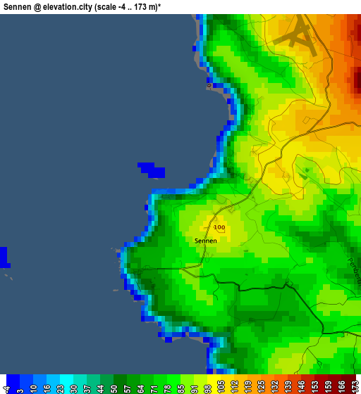 Sennen elevation map