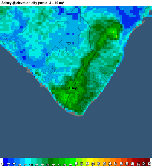 Selsey elevation map