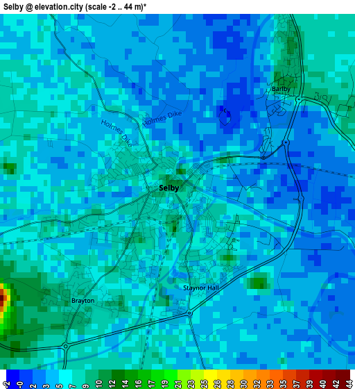 Selby elevation map