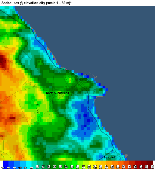 Seahouses elevation map