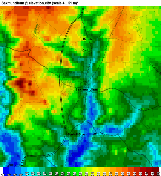 Saxmundham elevation map