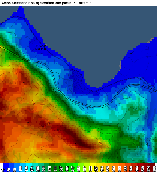 Áyios Konstandínos elevation map