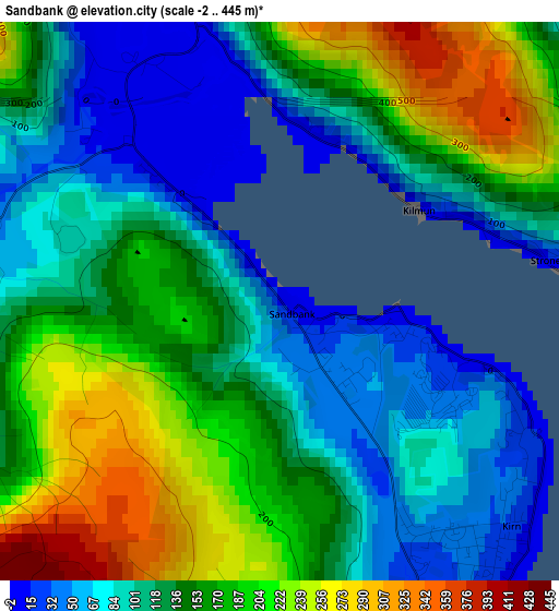 Sandbank elevation map