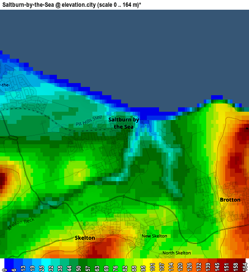 Saltburn-by-the-Sea elevation map