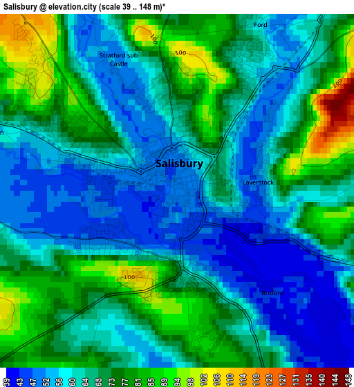 Salisbury elevation map