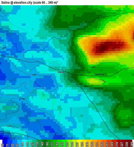 Saline elevation map