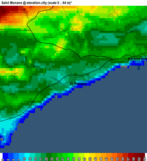 Saint Monans elevation map