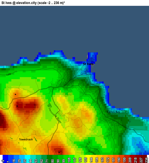 St Ives elevation map