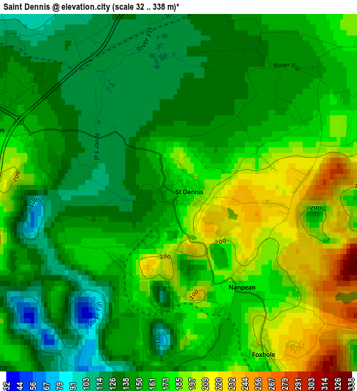 Saint Dennis elevation map