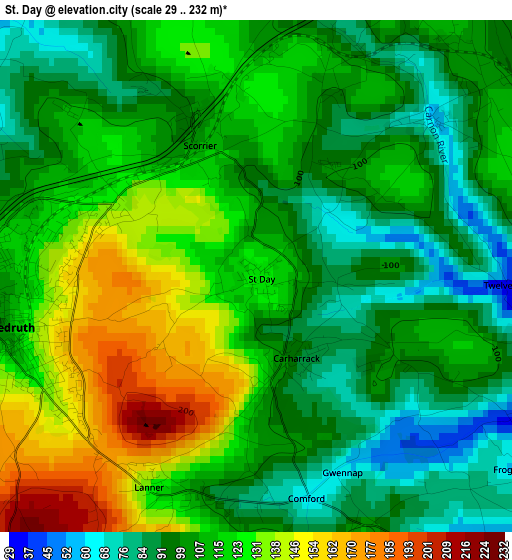 St. Day elevation map