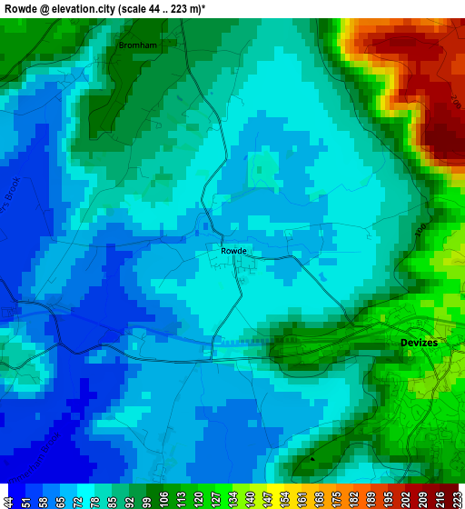 Rowde elevation map