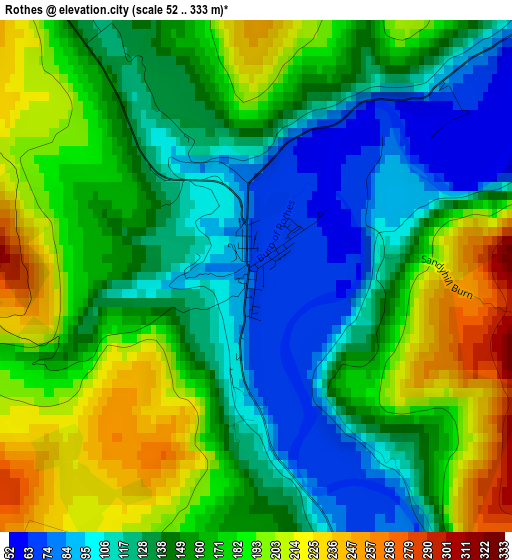 Rothes elevation map