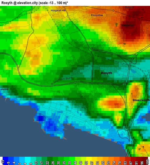 Rosyth elevation map