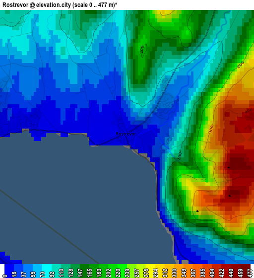 Rostrevor elevation map