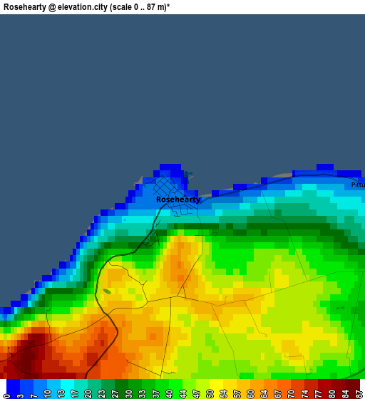 Rosehearty elevation map