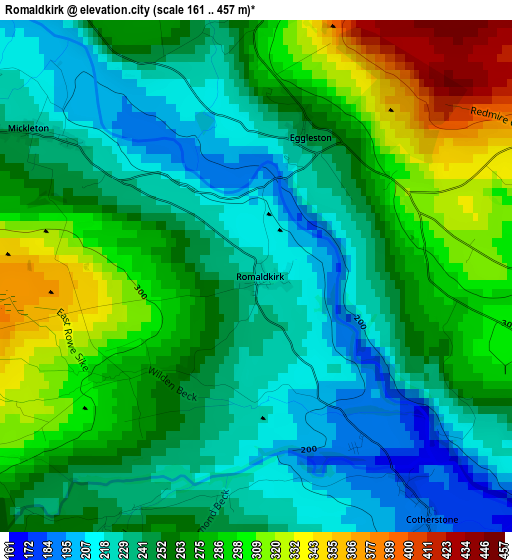 Romaldkirk elevation map