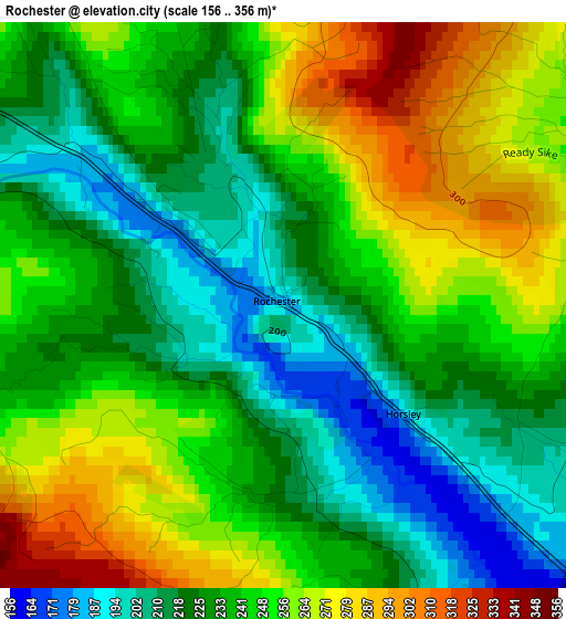 Rochester elevation map