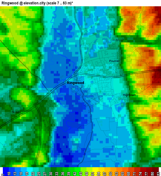 Ringwood elevation map