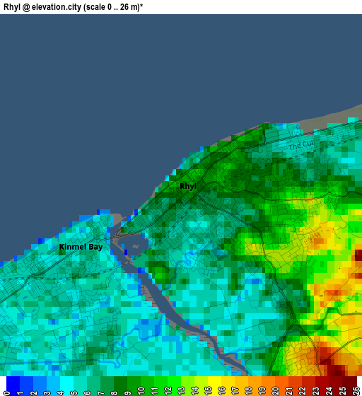 Rhyl elevation map