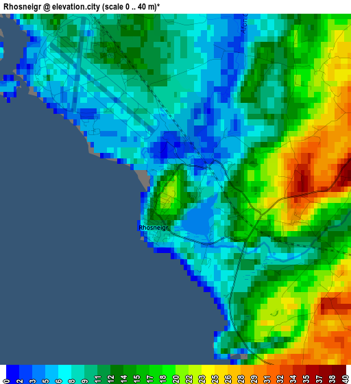 Rhosneigr elevation map