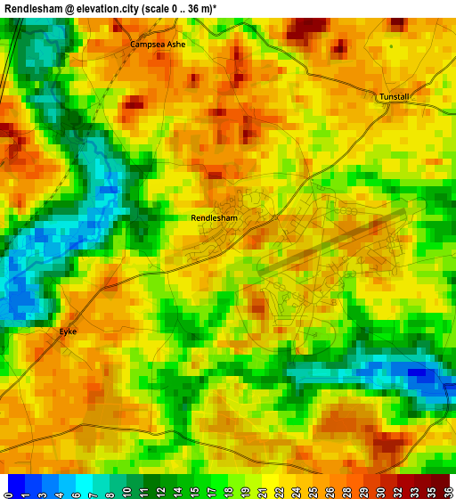 Rendlesham elevation map