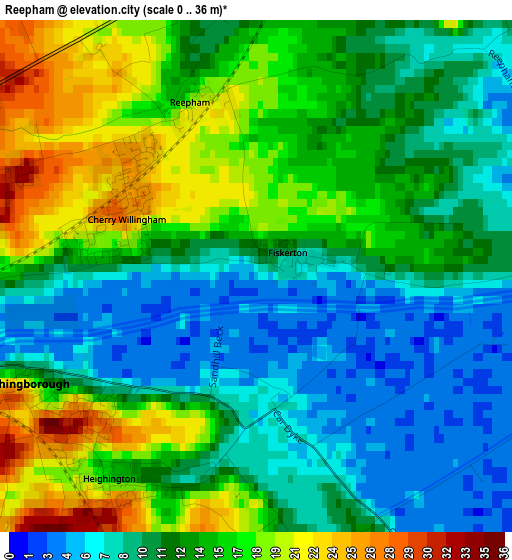 Reepham elevation map