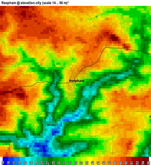 Reepham elevation map