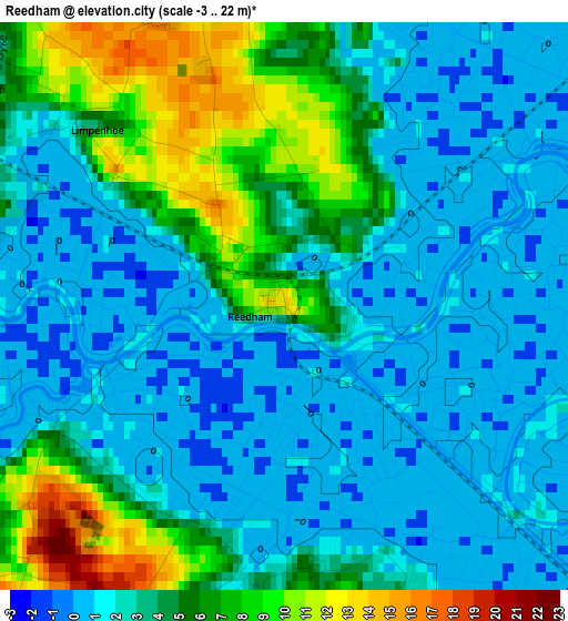 Reedham elevation map