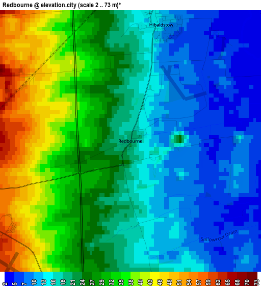 Redbourne elevation map