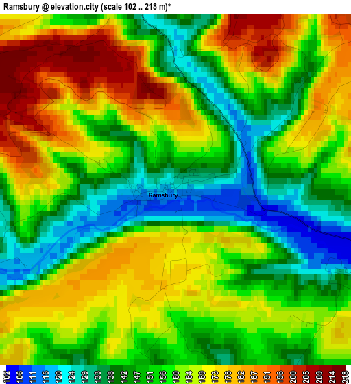 Ramsbury elevation map