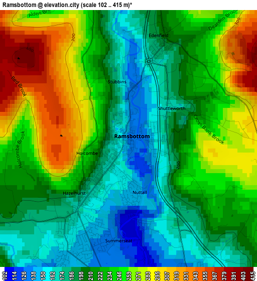 Ramsbottom elevation map