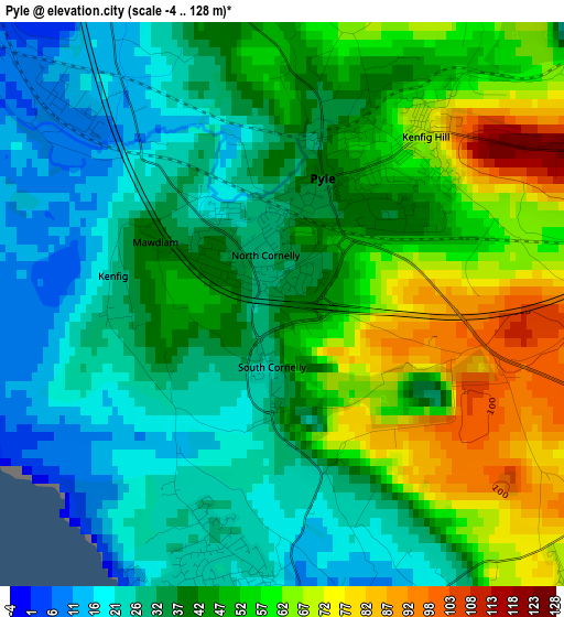 Pyle elevation map