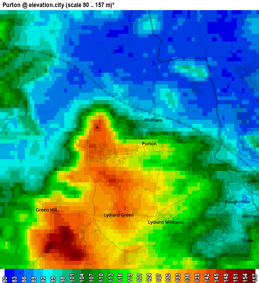 Purton elevation map