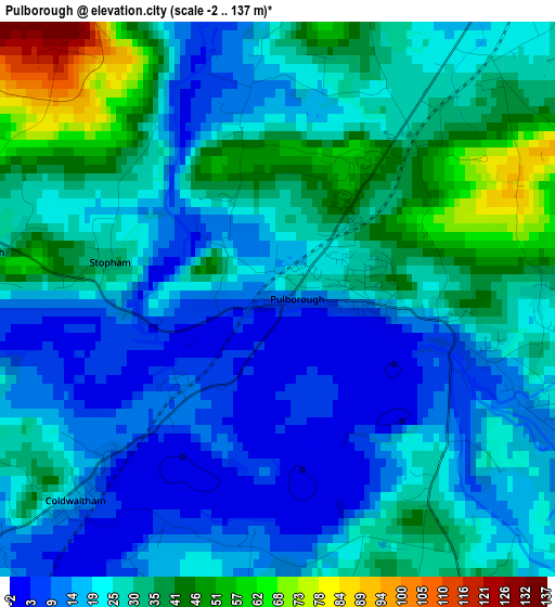 Pulborough elevation map