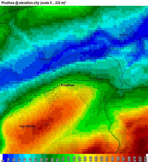 Prudhoe elevation map