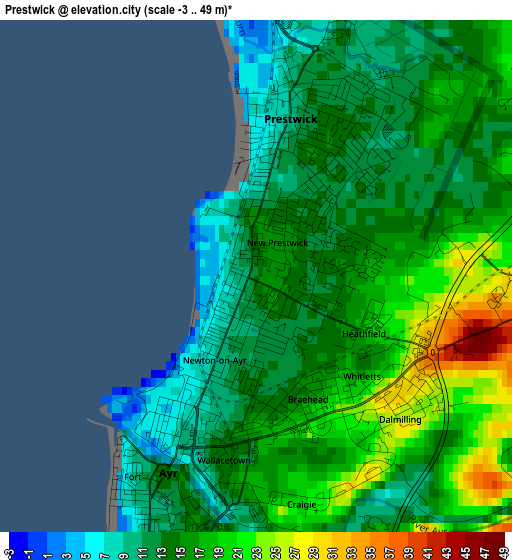 Prestwick elevation map