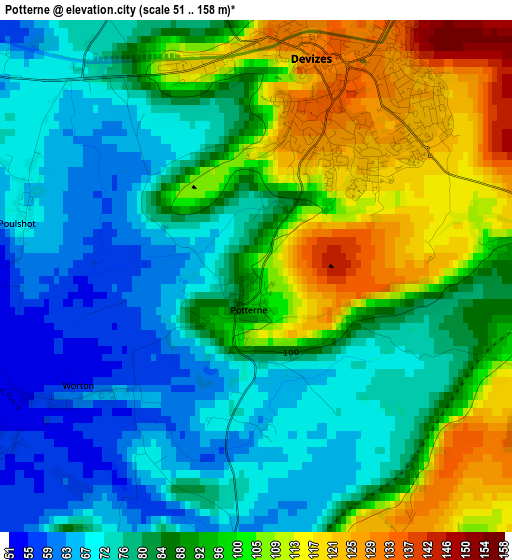 Potterne elevation map