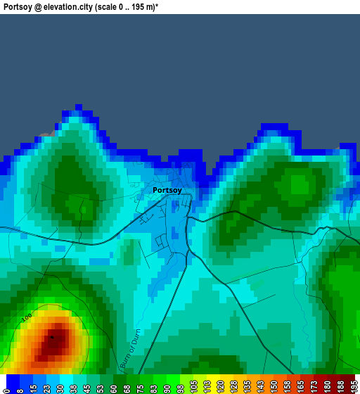 Portsoy elevation map