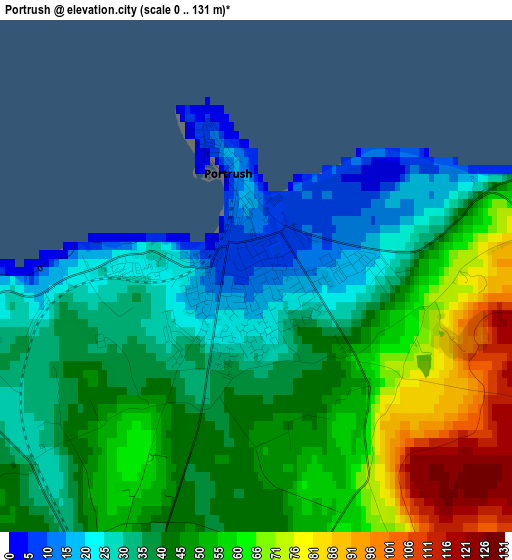 Portrush elevation map