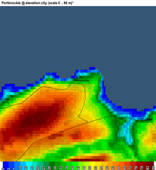 Portknockie elevation map