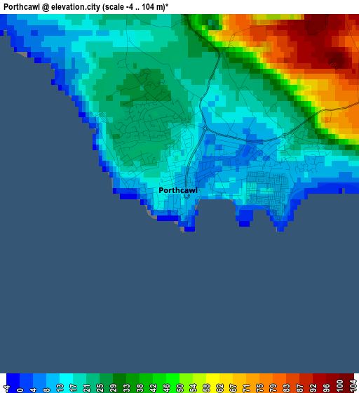 Porthcawl elevation map