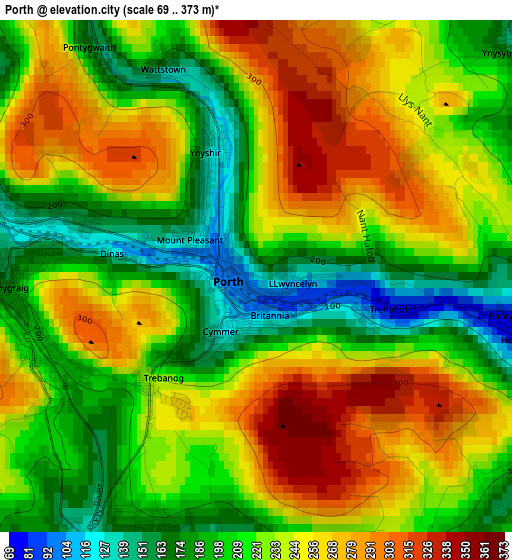 Porth elevation map